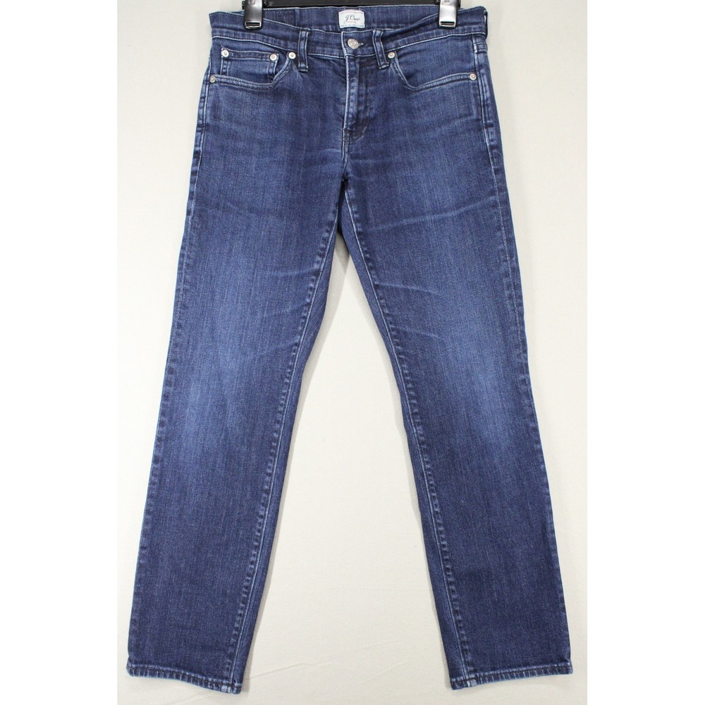 J.Crew Jeans Straight Leg Womens 30x27 Blue Denim Dark Wash Minimalist Casual